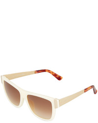 Gucci Square Havana Plastic Sunglasses Ivory