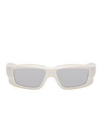 Rick Owens White And Silver Larry Rick Sunglasses