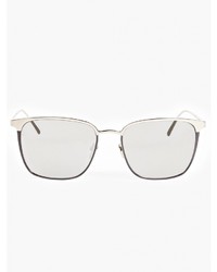 Linda Farrow White Gold Plated Wayfarer Sunglasses