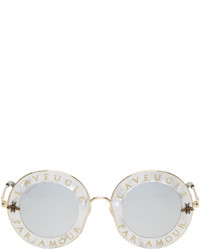 Gucci White Laveugle Par Amour Sunglasses