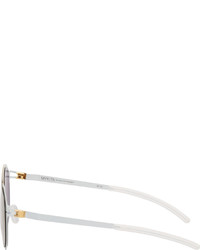 Mykita White Stainless Steel Crosby Sunglasses