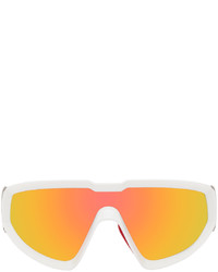 Moncler White Wrapid Sunglasses