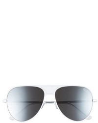 Quay Xkylie Iconic 60mm Aviator Sunglasses Black Silver