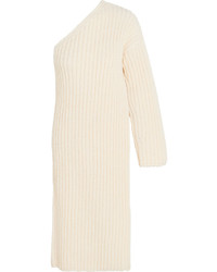 Stella McCartney Asymmetric Ribbed Knit Wool Blend Sweater Dress
