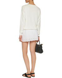 See by Chloe See By Chlo Broderie Anglaise Paneled Cotton Sweater Dress