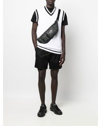 Karl Lagerfeld Monochrome Knit Panel T Shirt