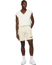 Sporty & Rich Off White Cotton Cable Knit Vest