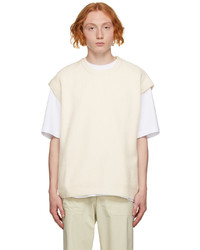 Solid Homme Off White Sleeveless Crewneck