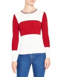 Sandro Colorblock Half Zip Sweater