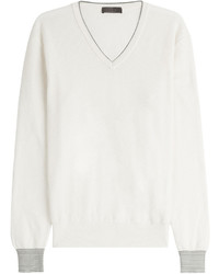 Etro Cotton Cashmere Pullover With Contrast Trim