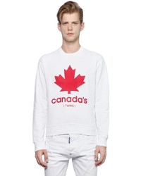 DSQUARED2 Maple Leaf Printed Cotton Sweatshirt