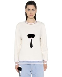 Fendi Karl Fur Sequins Jersey Sweatshirt