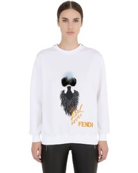 Fendi Karl Loves Mink Fox Cotton Sweatshirt
