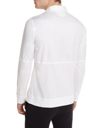 Helmut Lang Long Sleeve Pullover Polo White