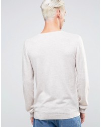 Asos Merino Mix Sweater With Textured Stitch