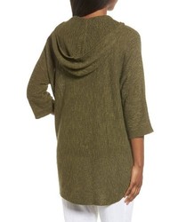 Eileen Fisher Organic Linen Cotton Hooded Sweater