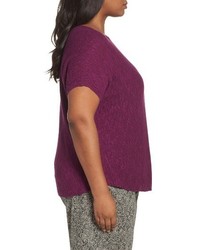 Eileen Fisher Plus Size Organic Linen Cotton Rib Sweater