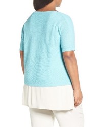 Eileen Fisher Plus Size Organic Linen Cotton Short Sweater