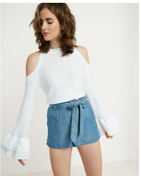 Express Ruffle Bell Sleeve Cold Shoulder Sweater