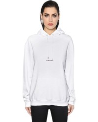 Saint Laurent Logo Detail Hooded Cotton Sweatshirt
