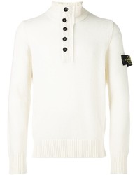 Stone Island Zipped Buttoned Neck Pullover