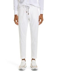 Eleventy Stretch Cotton Joggers In White At Nordstrom