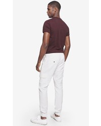 Express White Linen Cotton Cargo Jogger Pant