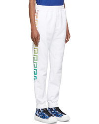 Versace White Multicolor Greca Lounge Pants