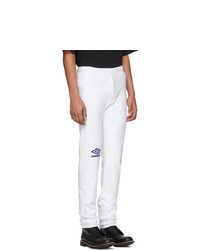 Vetements White Umbro Edition Logo Lounge Pants