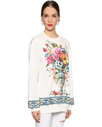 Dolce & Gabbana Bouquet Printed Cotton Jersey Sweatshirt