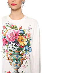 Dolce & Gabbana Bouquet Printed Cotton Jersey Sweatshirt