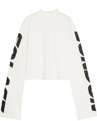 SOLACE London Langley Printed Jersey Sweatshirt White