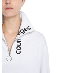 Courreges Logo Printed Cotton Sweatshirt