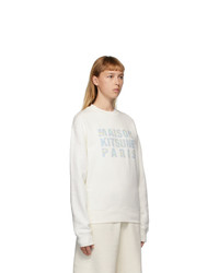 MAISON KITSUNE Off White Hologram Logo Sweatshirt