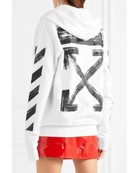 Off-White Oversized Printed Cotton Jersey Hooded Sweatshirt