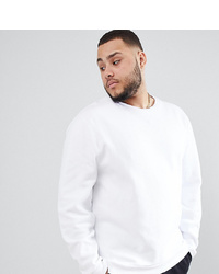 ASOS DESIGN Plus Sweatshirt In White Pique