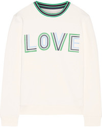 Tory Sport Printed French Cotton Terry Sweatshirt Ivory