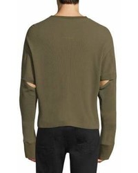 Helmut Lang Rib Knit Cotton Sweatshirt