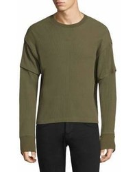 Helmut Lang Rib Knit Cotton Sweatshirt