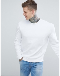 ASOS DESIGN Sweatshirt In White Textured Fabric