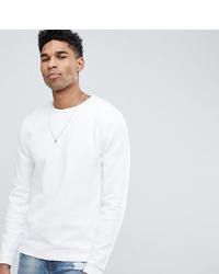 ASOS DESIGN Tall Sweatshirt In White Overdyed Pique