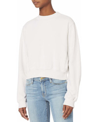 Cotton Citizen The Milan Cropped White Sweatshirt