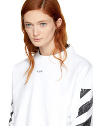 Off-White White Brushed Diagonal Sweatshirt