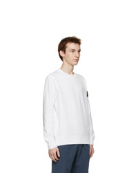 Stone Island White Cotton Classic Sweatshirt