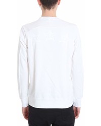 Attachment White Cotton Sweatshirt