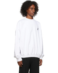 We11done White Metal Logo Sweatshirt