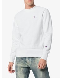 Champion White Reverse Weave Terry Cotton Sweatshirt