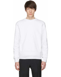 Thom Browne White Stripe Crewneck Sweatshirt
