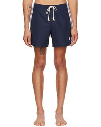 Palm Angels Navy Monogram Swim Shorts