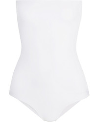 Mikoh Antigua Macram Paneled Bandeau Swimsuit White